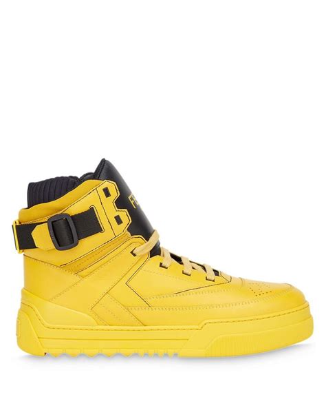 black and yellow fendi sneakers|fendi designer high top sneakers.